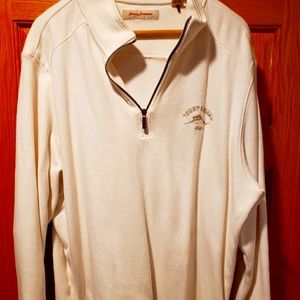 Tommy Bahama Qtr zip White Sweatshirt XL